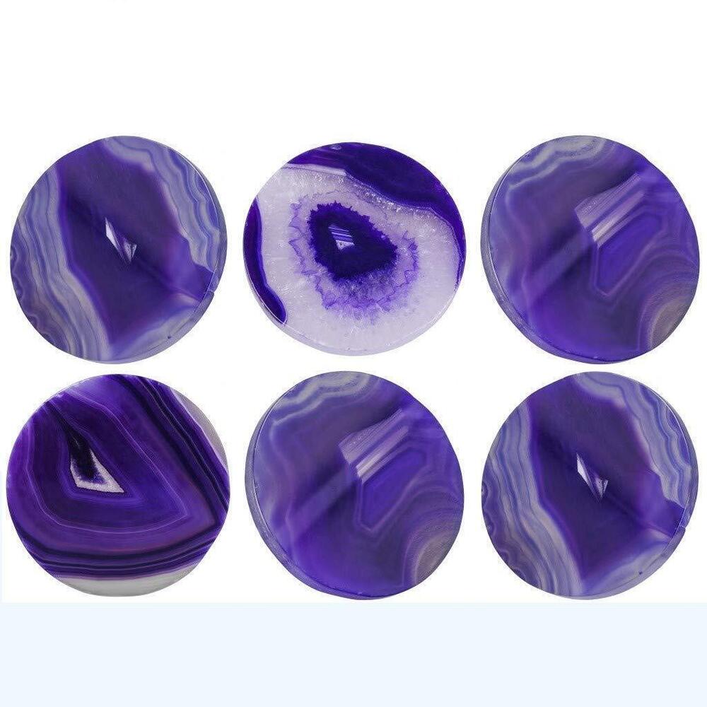 1709 Pack of 6 Agate Light Table Slices, Agate Slices Stone Slab